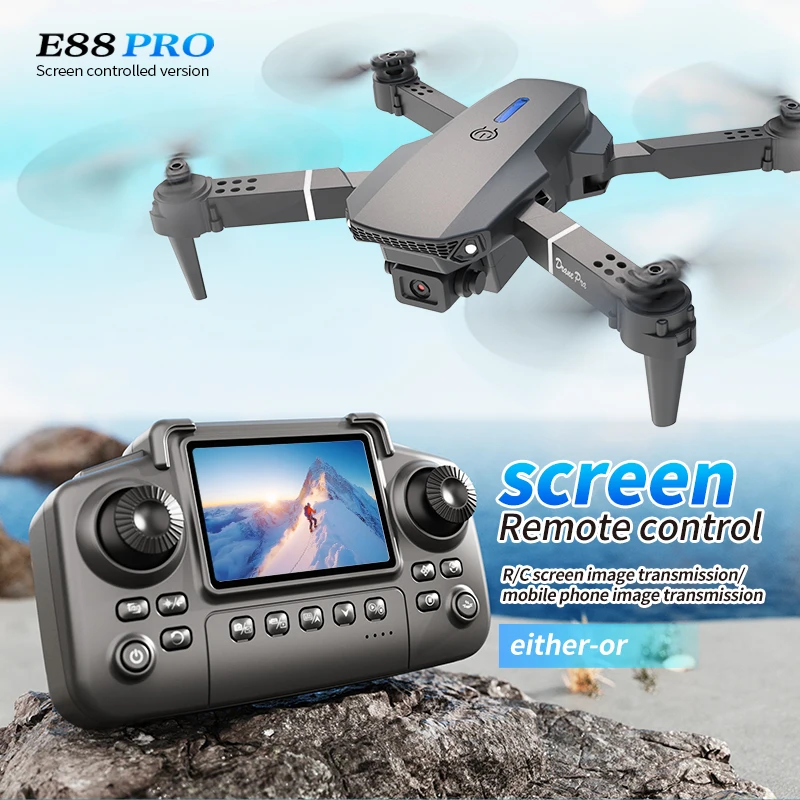 Drone Camera Hd - Drone Professionale E88 PRO con Schermo,